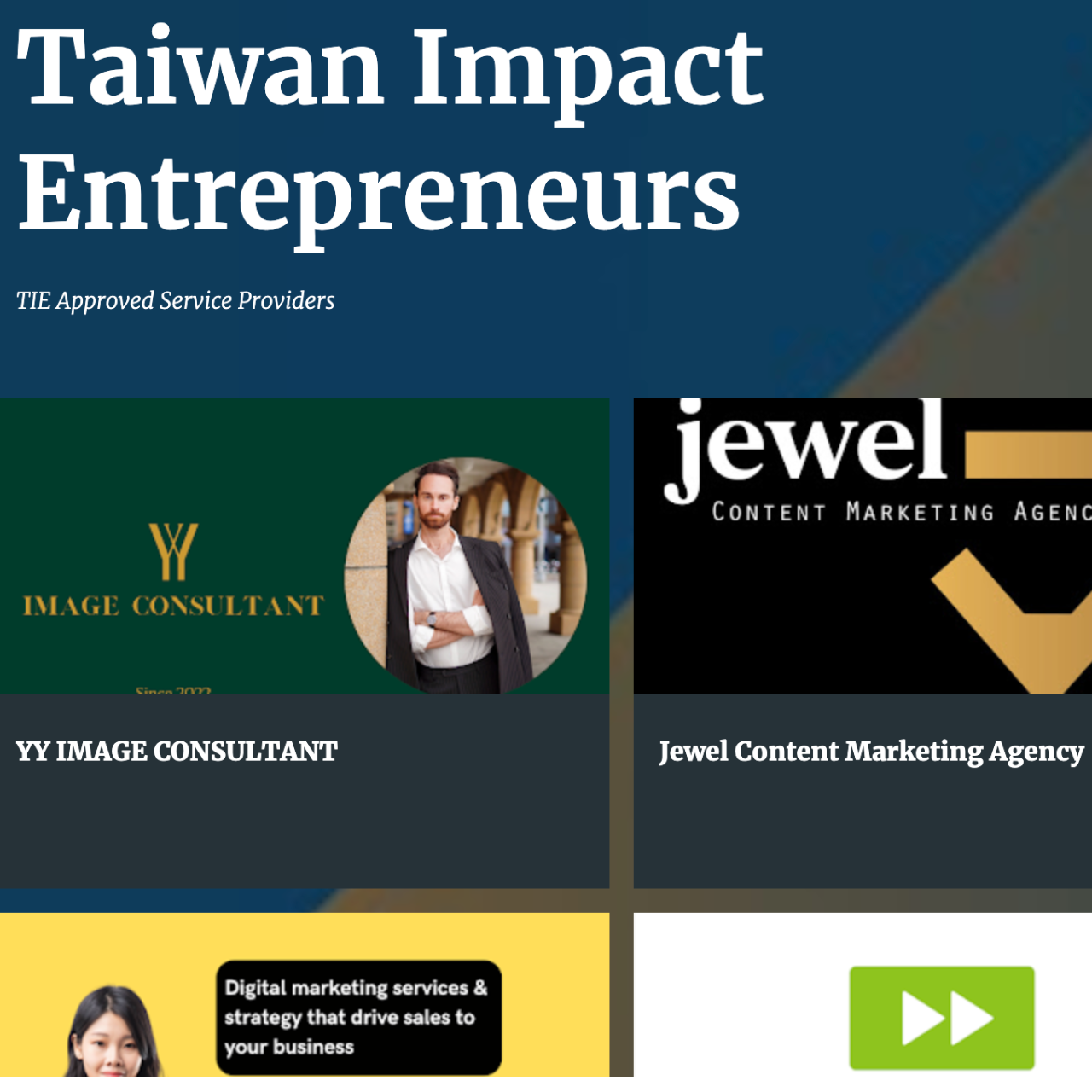 Taiwan Impact Entrepreneurs Browse our Approved Service Providers