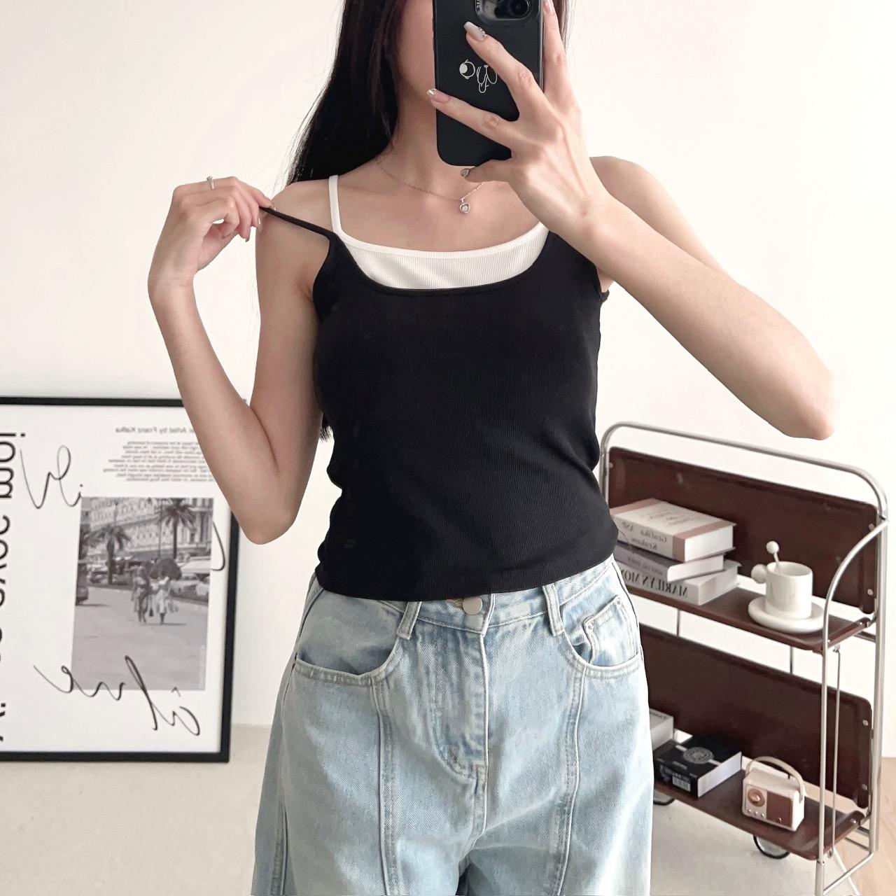 Fashion Jump 【現貨】年度愛穿 疊穿撞色小背心bra top