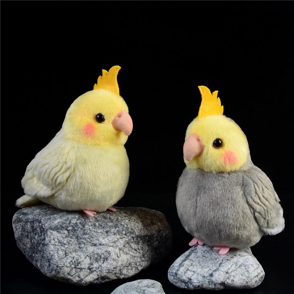 WinnieTheBirds Toy Shop 12.5cm Lovely Cockatiel Plush Doll | Yellow Cockatiel Grey Cockatiel -