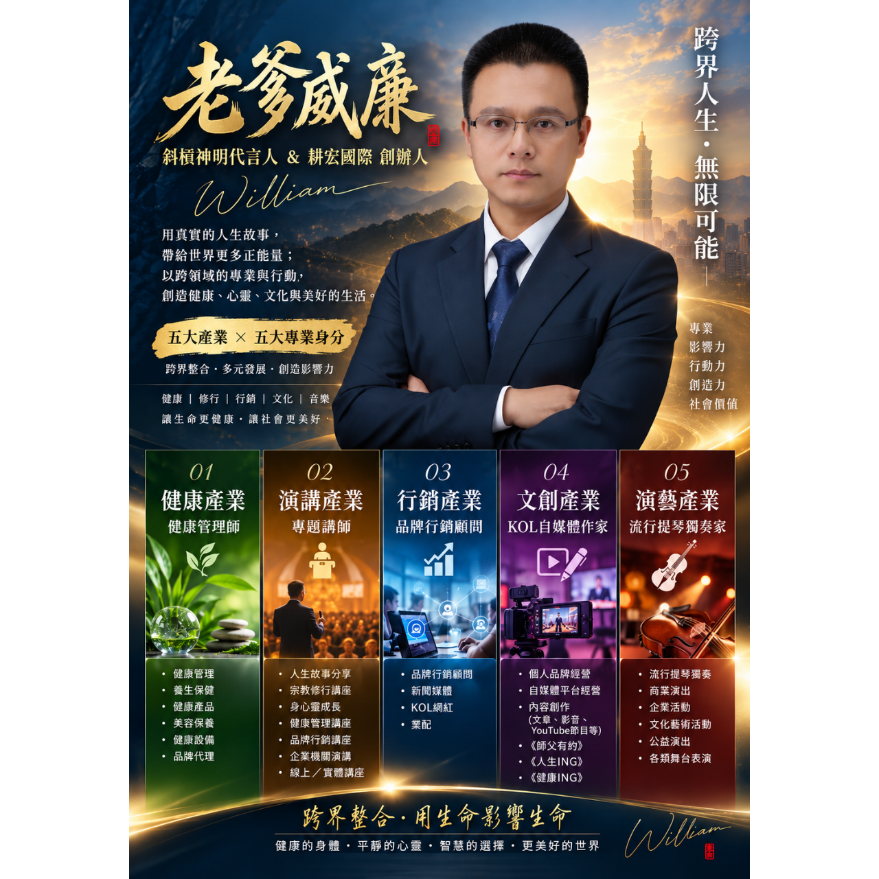 斜槓神明代言人，老爹威廉