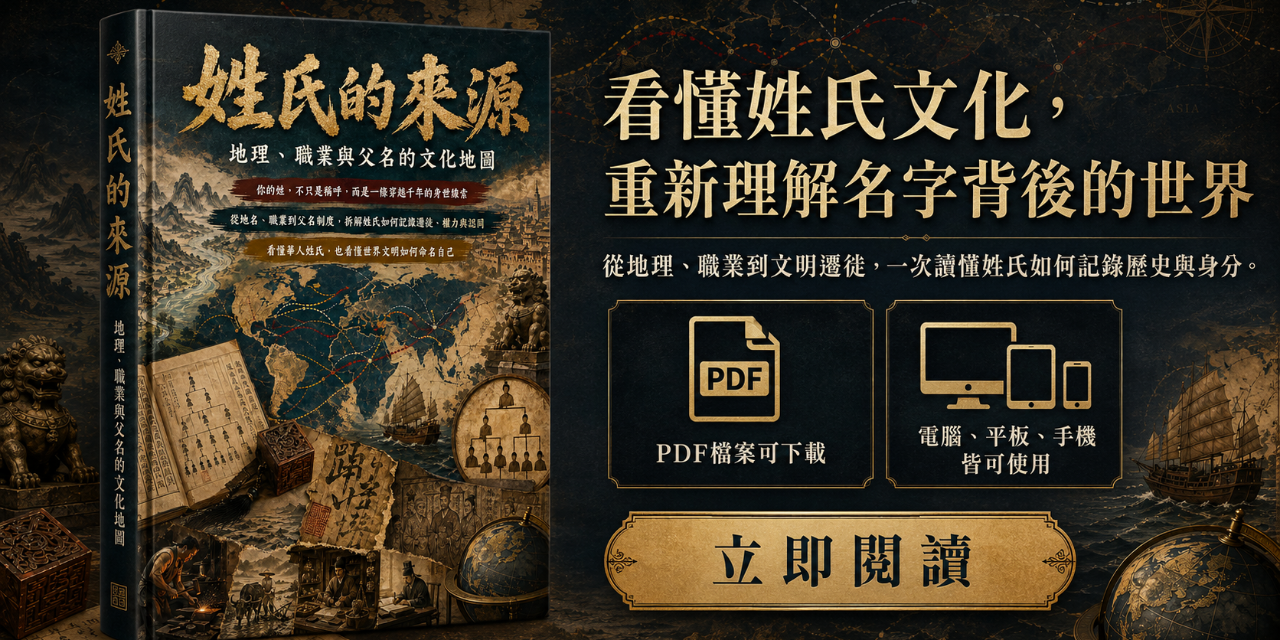 姓氏的來源：地理、職業與父名的文化地圖