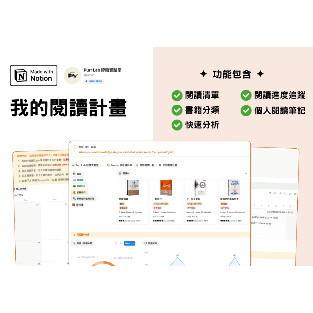 我的閱讀計劃 Notion 模板