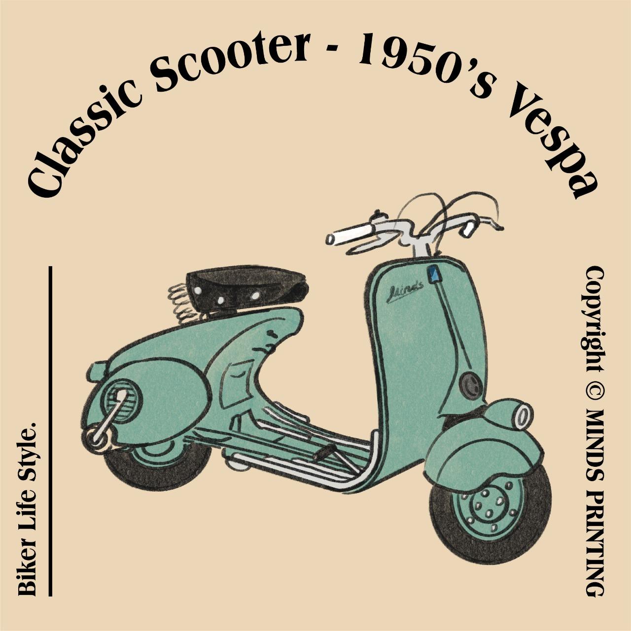 亮亮 Graphic 老車插畫_Classic scooter