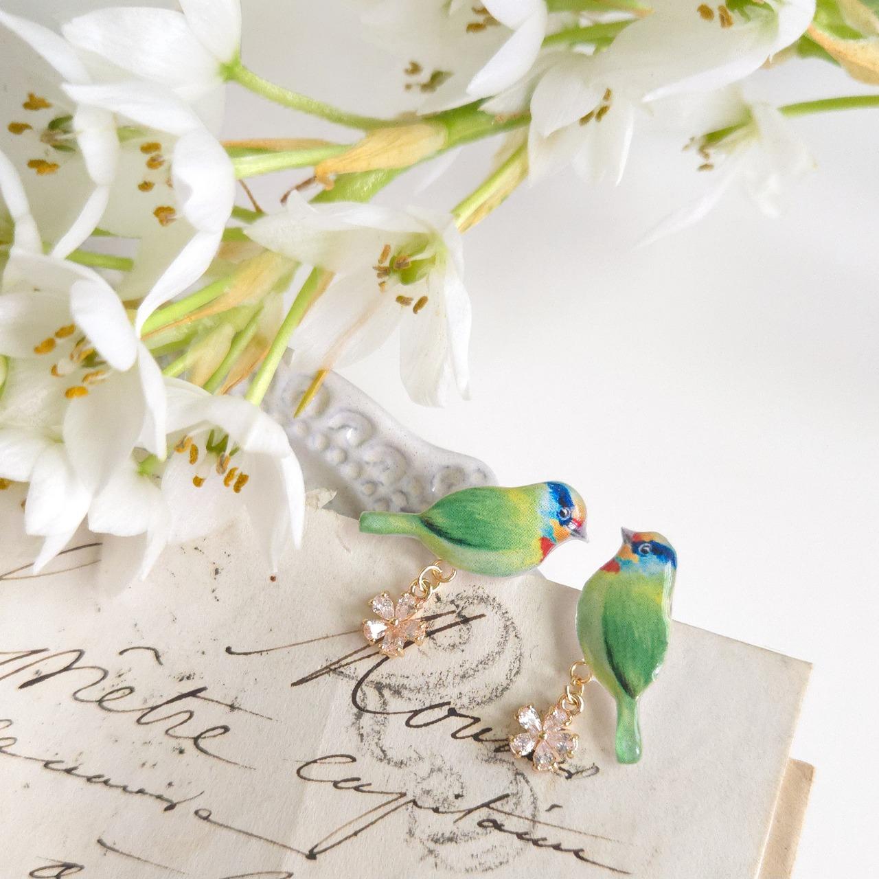 Nutbrown 栗色 動物們No.043｜ 台灣特有種 五色鳥． 耳飾