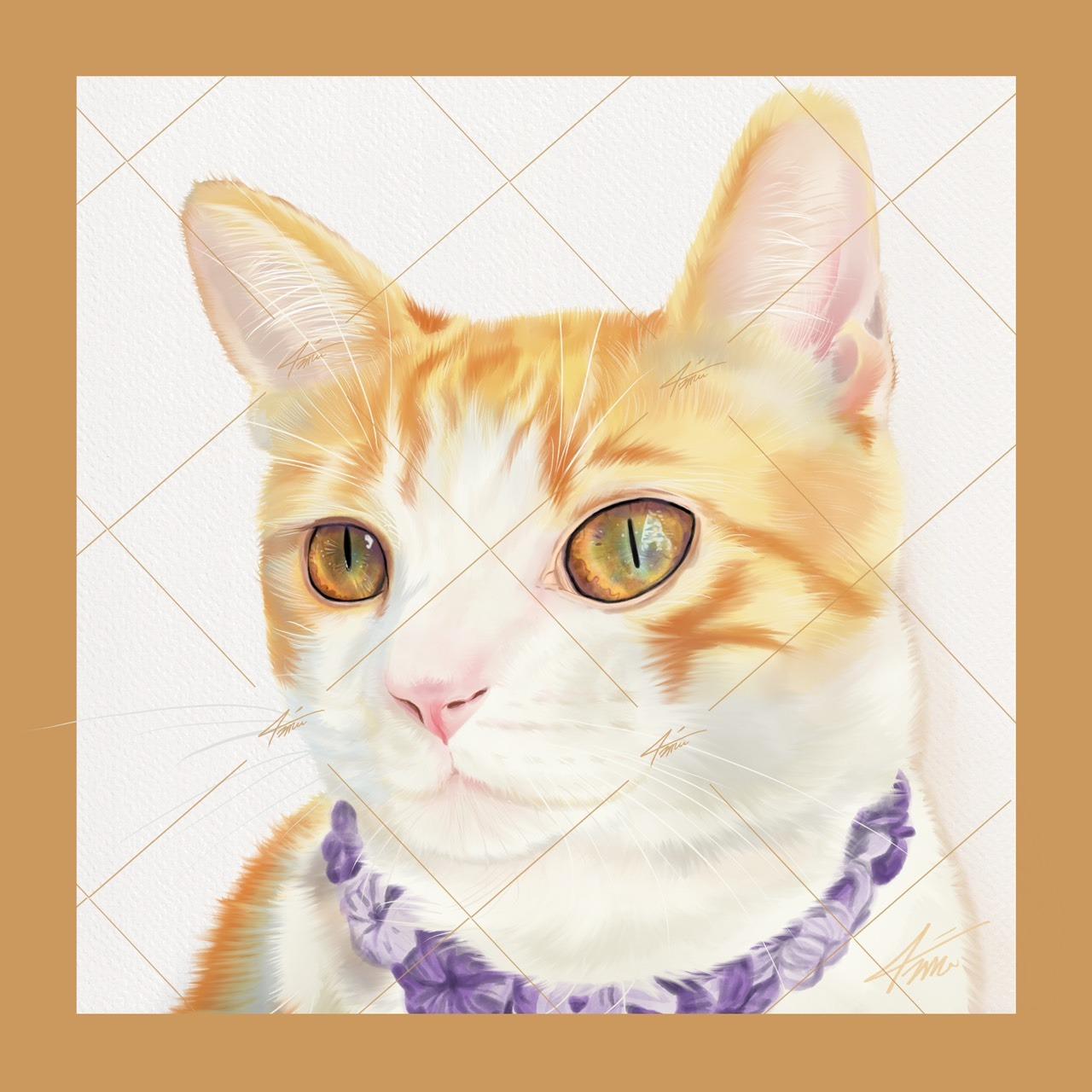 戴圍兜兜的貓 מּ ≋𝒞𝓵𝓪𝓾𝓭𝓲𝓪 𝓛𝓲𝓷 ৲ 4𝓶𝓾 ≋ 5000×5000，300dpi，jpg，RGB