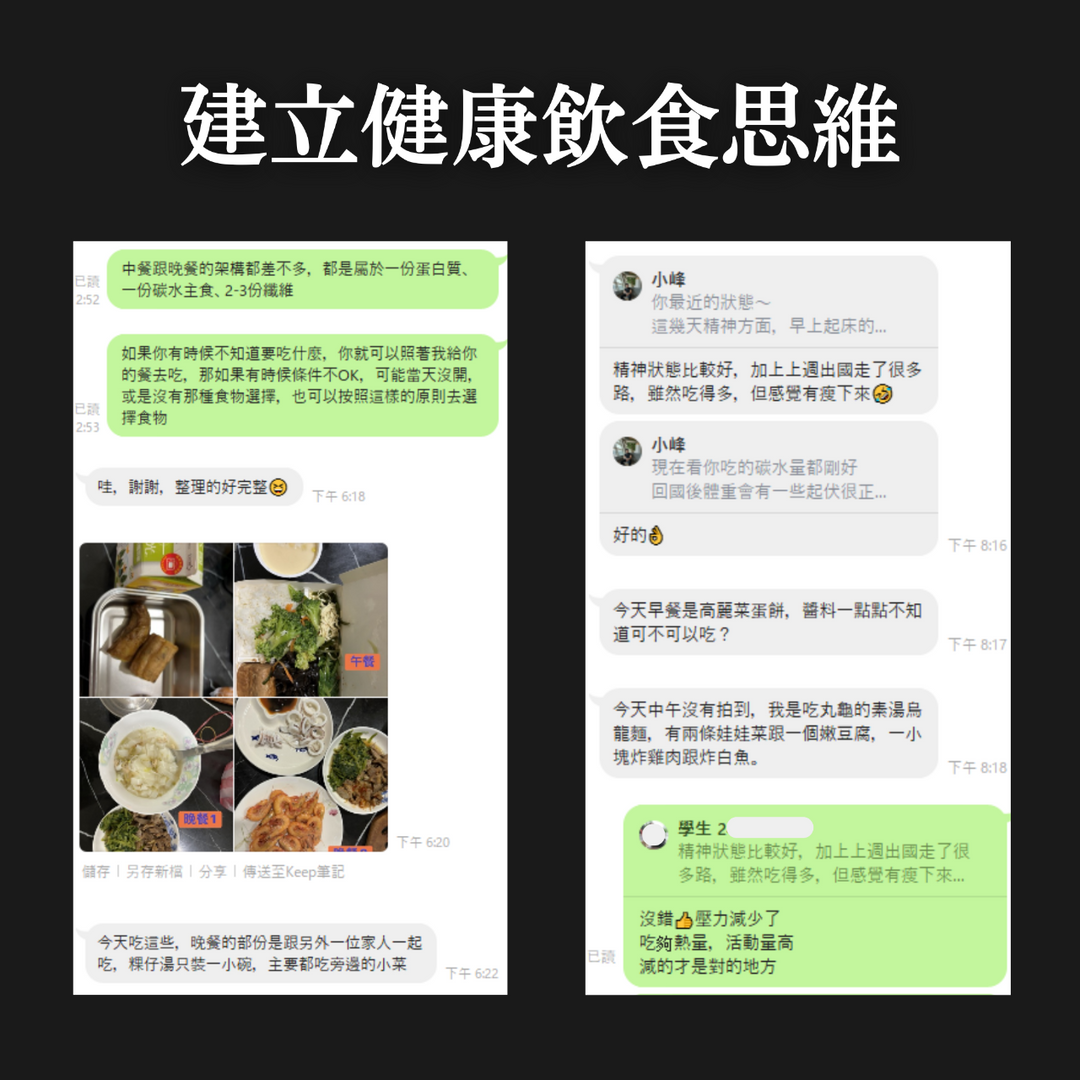 小峰 學會搭配好每一餐的份量