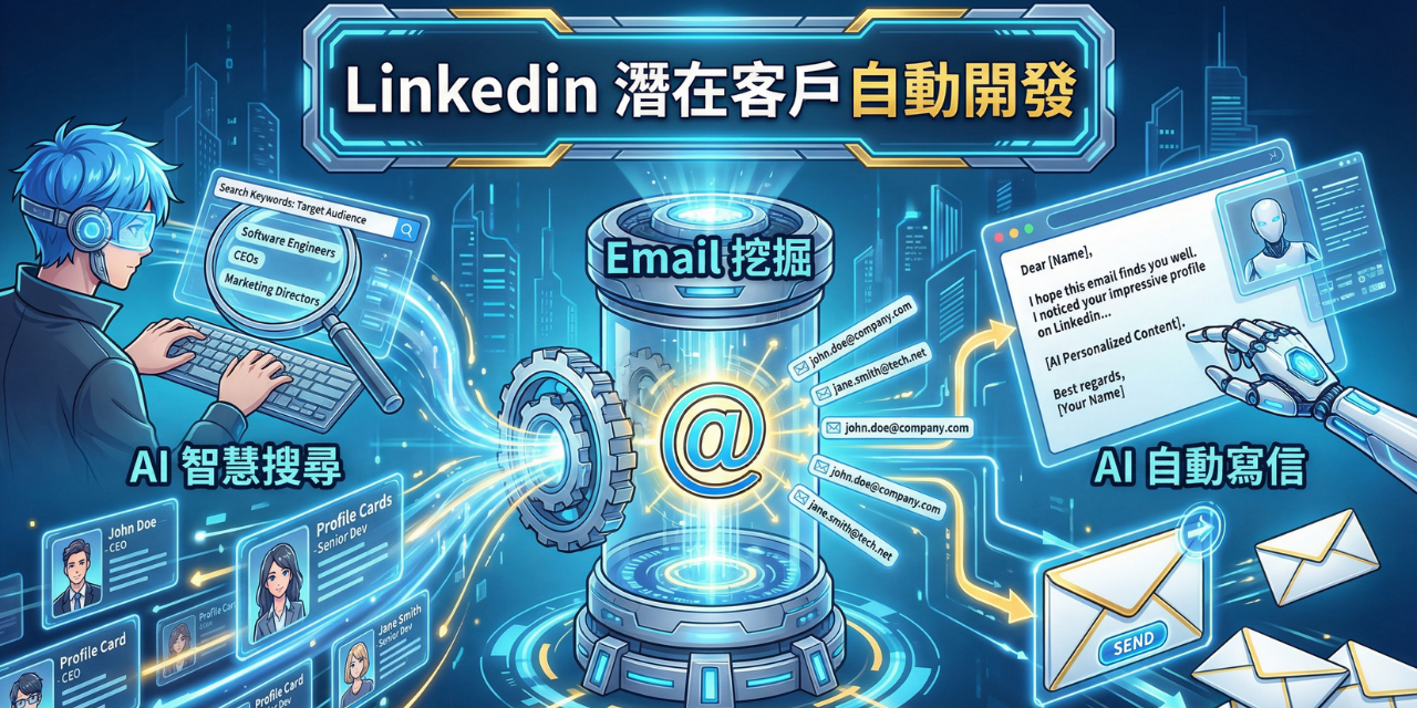 n8n模版 - LinkedIn 潛在客戶自動開發 ，用n8n自動化獲客並陌生開發
