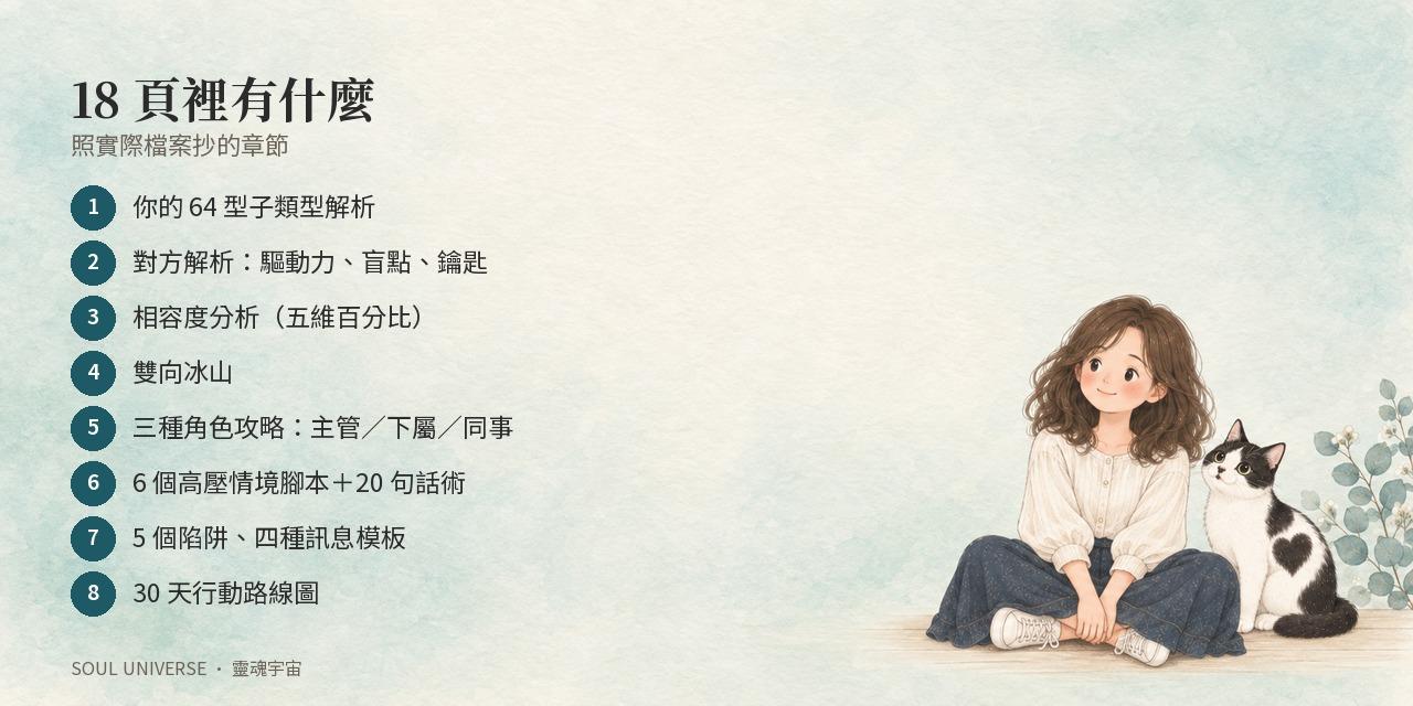 靈魂關係報告・職場 PRO 版｜18 頁，主管／下屬／同事三種角色攻略