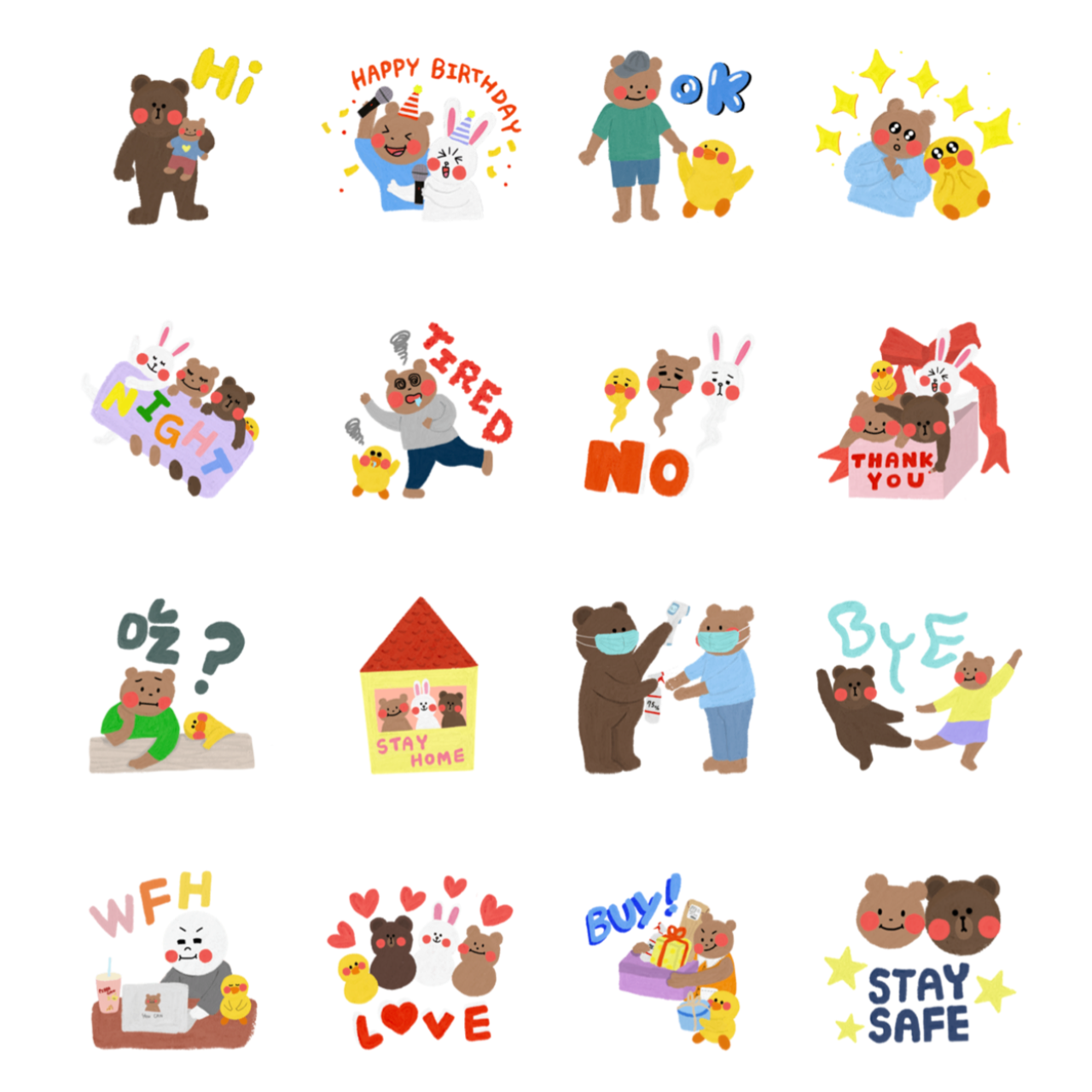 CANBEAR Can小熊與熊大好朋友貼圖