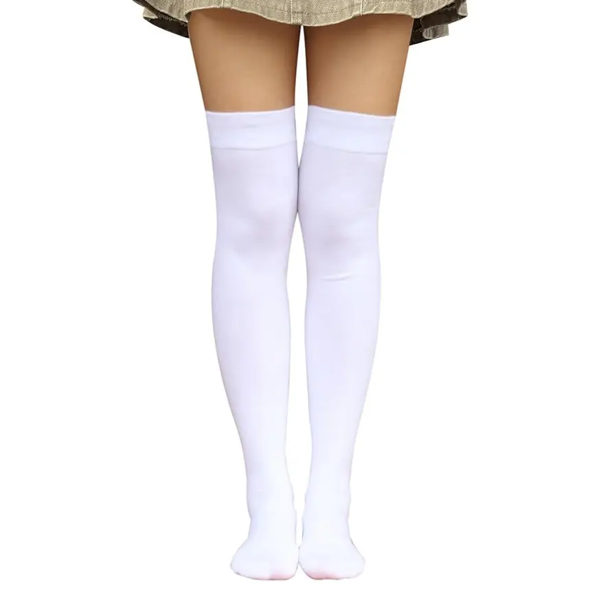 White Opaque High Stockings