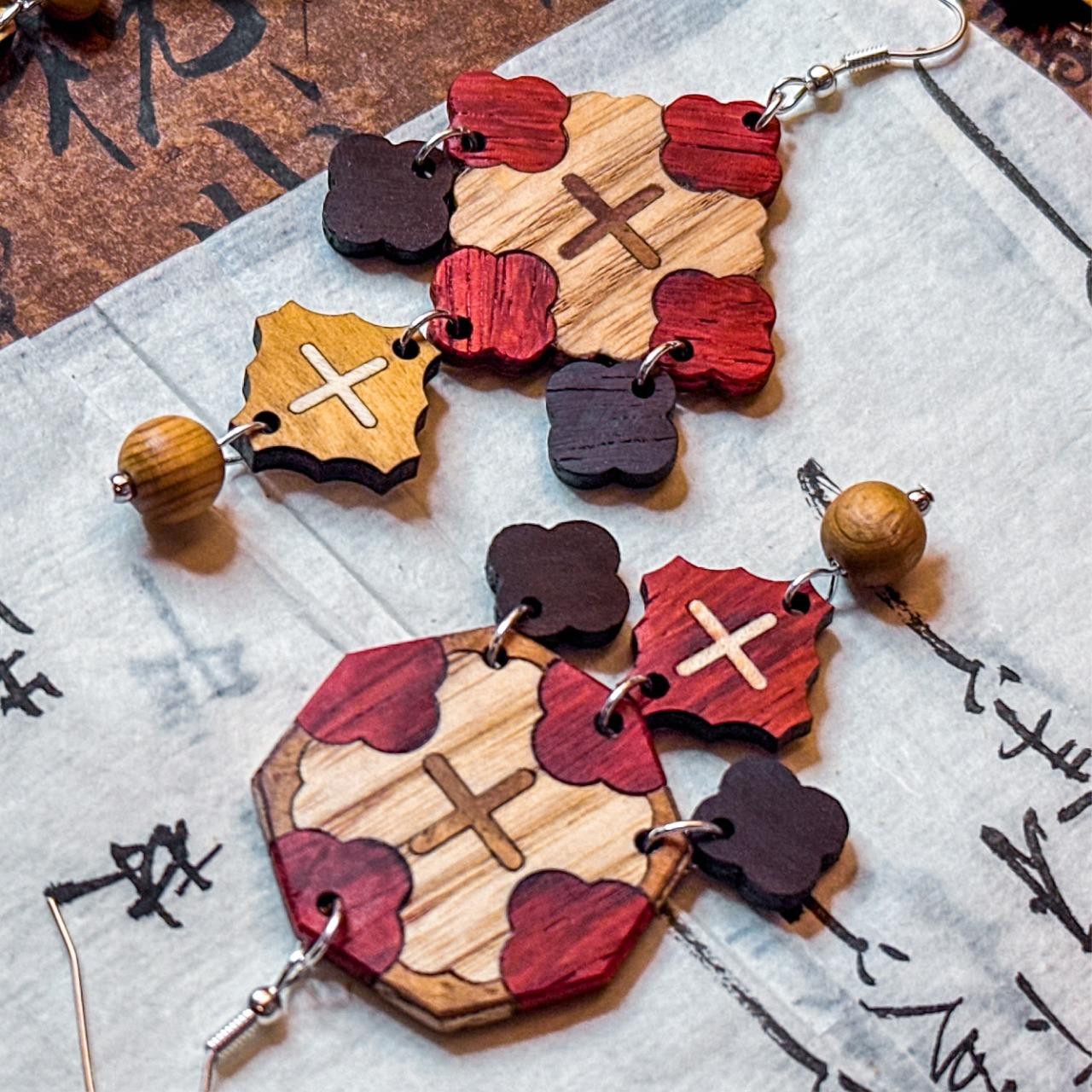 木回木 horohoro 台灣花磚系列 Taiwan Tiles Collection 花磚 耳環 Earring