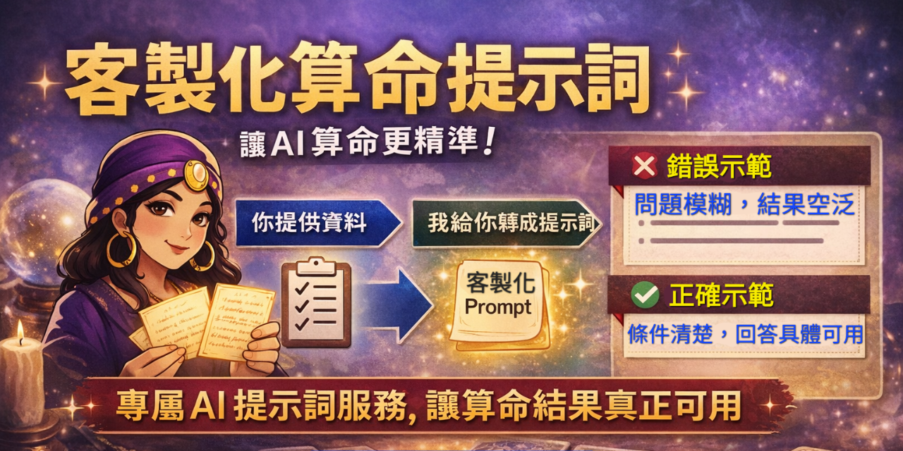 幫你打造能直接用的算命 ChatGPT 提示詞 紫微斗數 AI 命理師