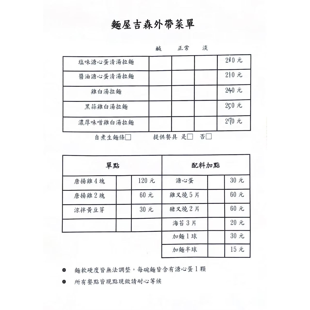 台南永康區雞湯拉麵專賣店 台南拉麵 台南麵屋吉森