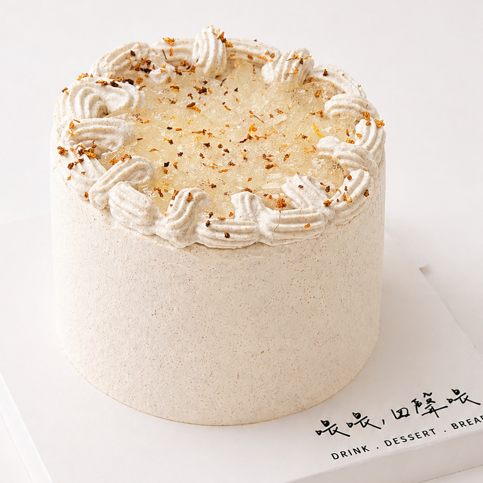 整模蛋糕 Whole Cakes Menu 鐵觀音口味鮮奶油、鐵觀音茶凍夾心、桂花蜜凍夾心、鐵觀音戚風蛋糕體｜4吋$520 / 6吋$980 / 8吋$1480