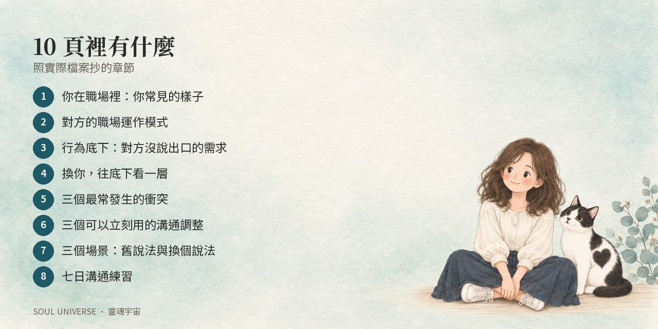 靈魂關係報告・職場 標準版｜10 頁，找出他聽得進去的說法