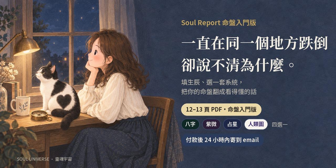 Soul Report 命盤入門版｜八字／紫微／人類圖／占星四選一，翻成你看得懂的話