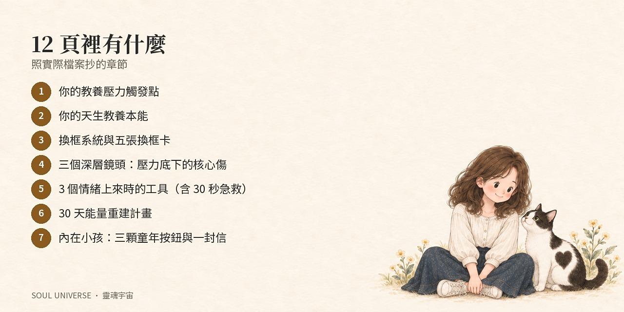 靈魂關係報告・親子 紓壓手冊｜12 頁，父母的情緒使用說明書
