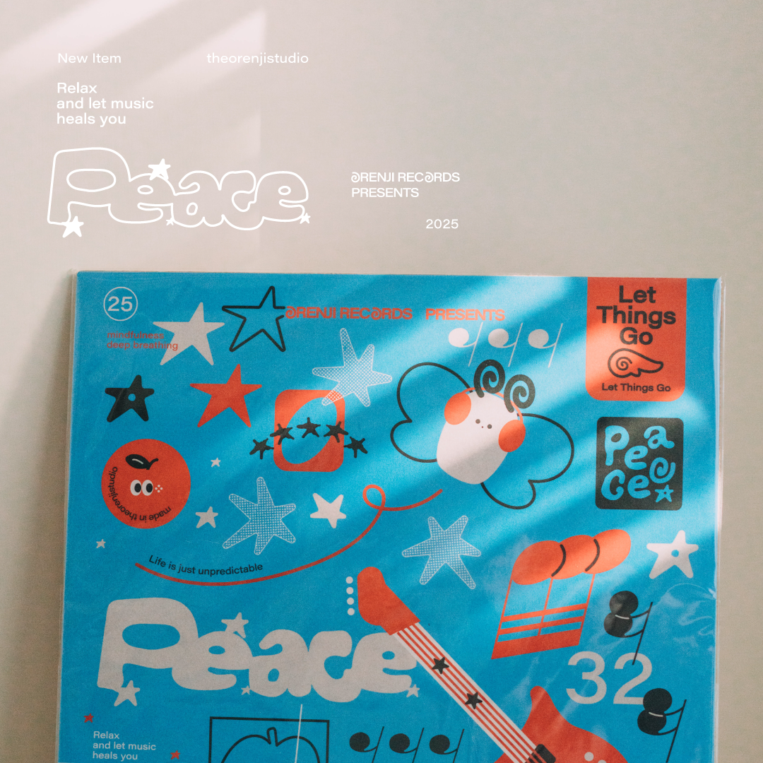 橙 オレンジ 黑膠海報.ᐟ