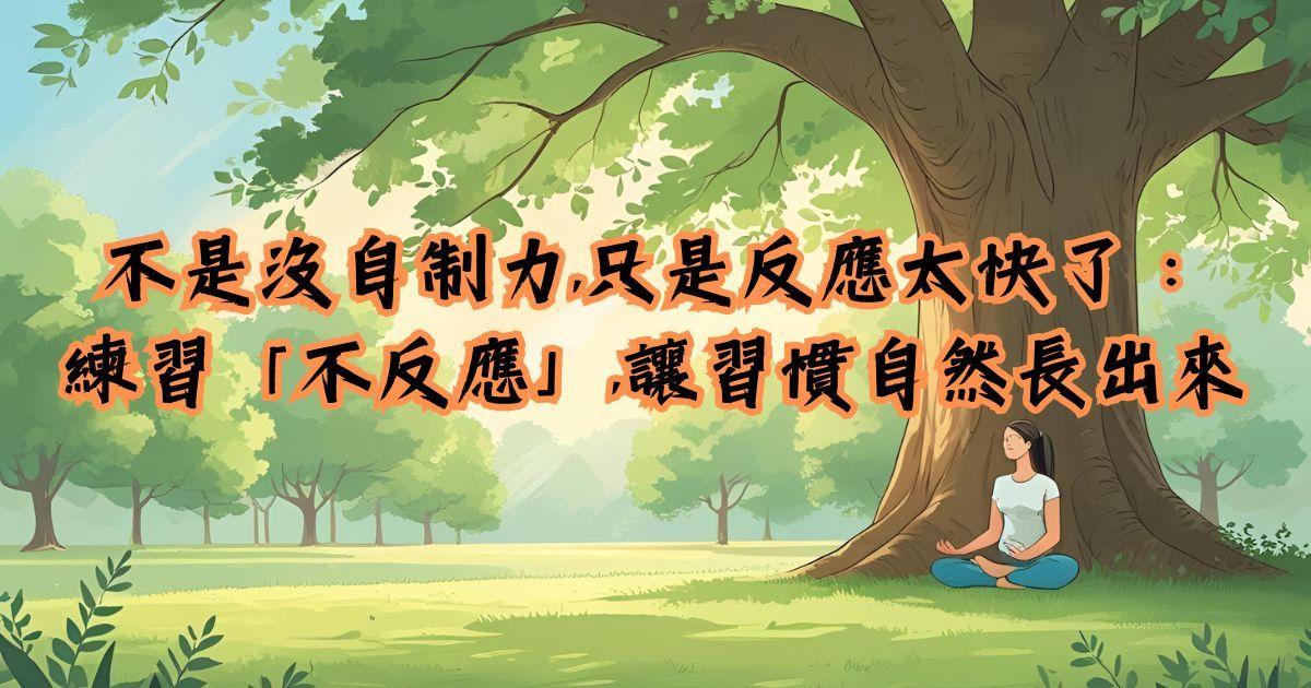 日積月累研究室─ArnoldYea 不是沒自制力,只是反應太快了：練習「不反應」,讓習慣自然長出來
