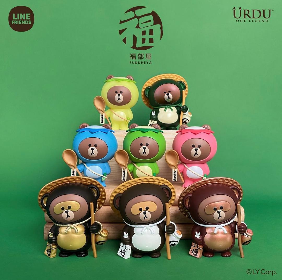 KawaiiGiftLand [Pre Order] Line friends meets FUKUHEYA-BROWN Series 2 | Tanuki & Kapp