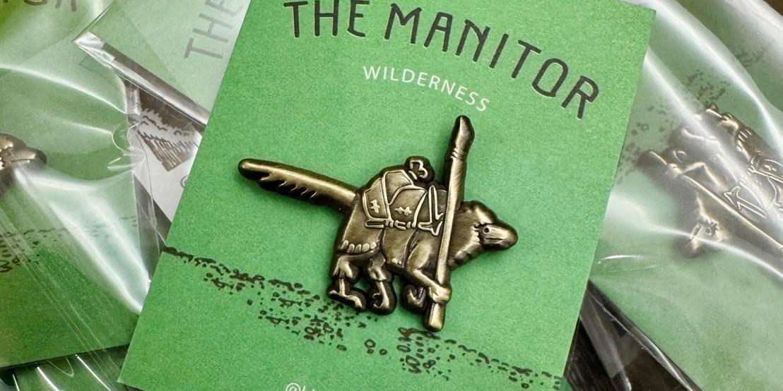 Hirao Jun 平生純 手鳥旅人徽章 Manitor Traveler Metal Badge