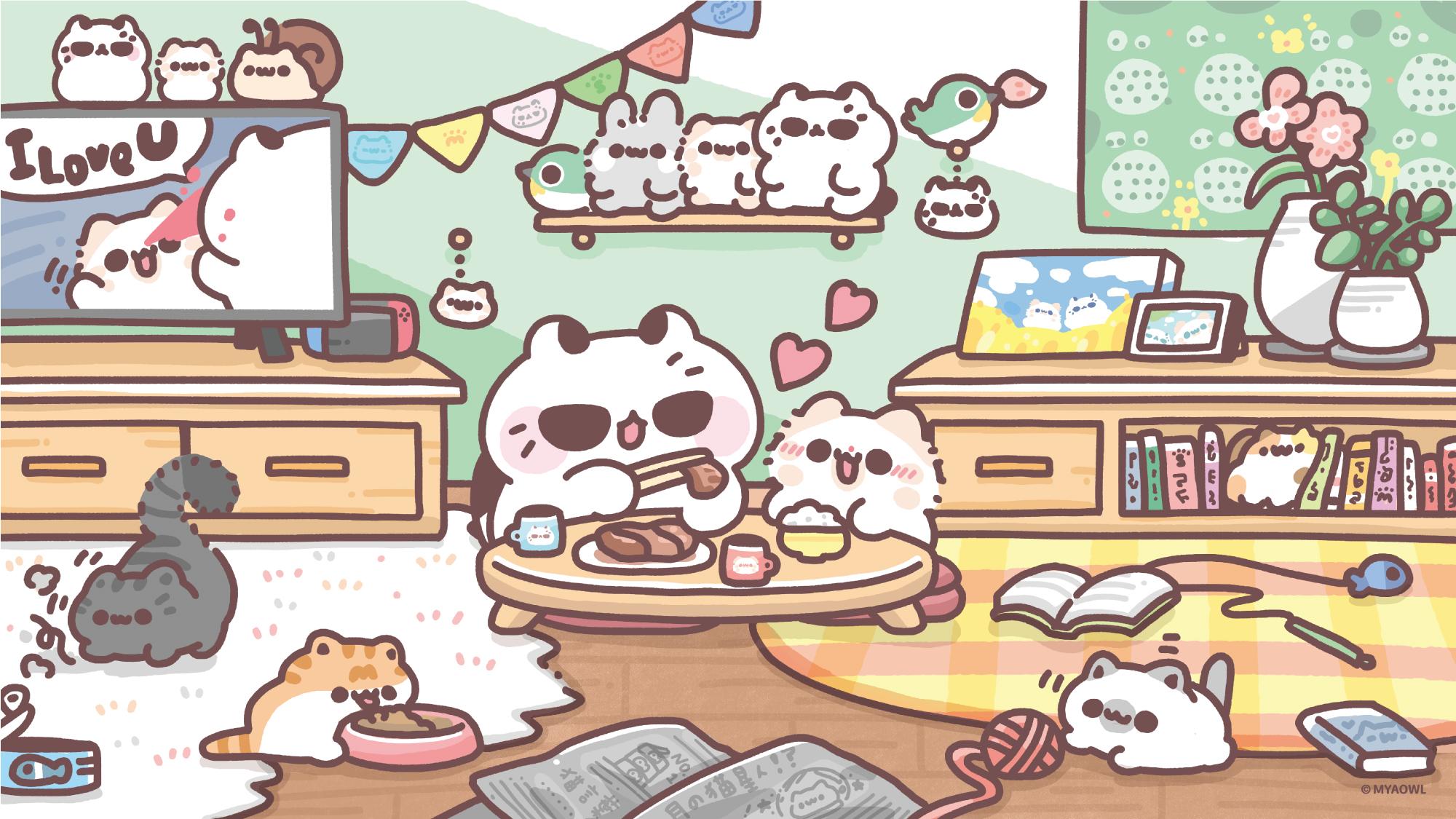 MYAOWL 喵喔 喵喔,MYAOWL,情侶,ミャオ,アクニャとモフモフニャ ,猫,akunyaandmaonya ,毛喵,壞喵,カップル