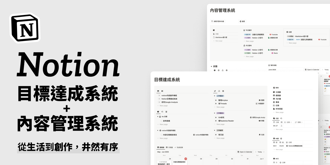 【 Notion模板 】目標達成系統