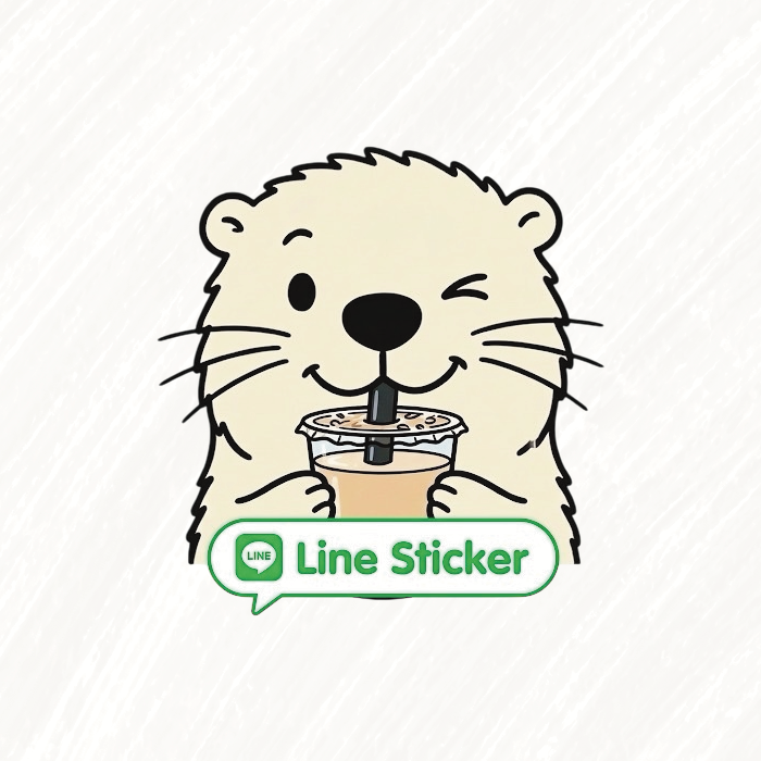The Otter Barbara Line Sticker