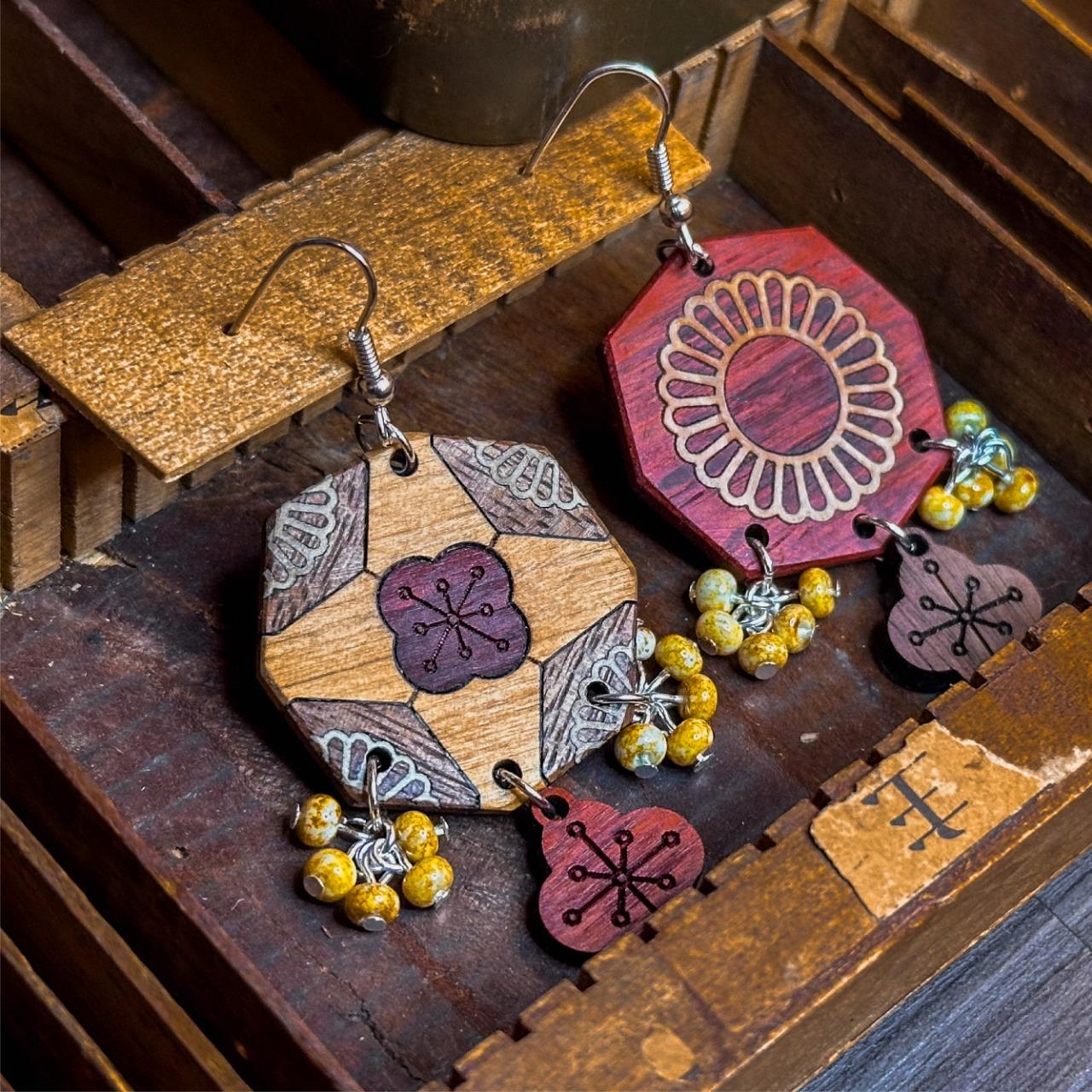 木回木 horohoro 台灣花磚系列 Taiwan Tiles Collection 花磚 耳環 Earring