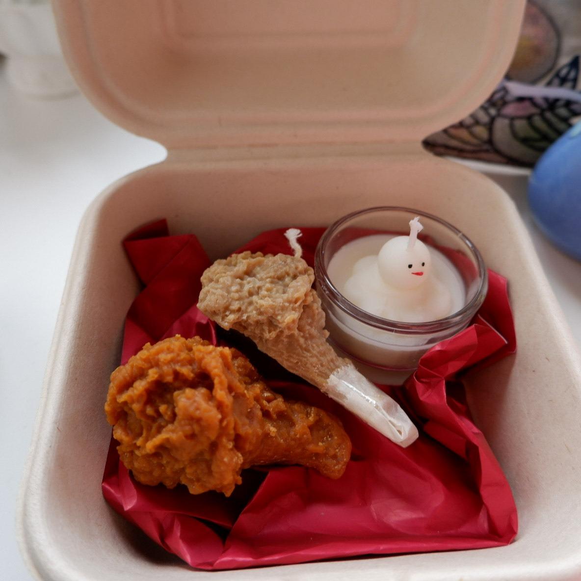 Rachel 不只有花 客製化、蠟燭、雞腿蠟燭、炸雞蠟燭、可客製化、送禮、聖誕禮盒