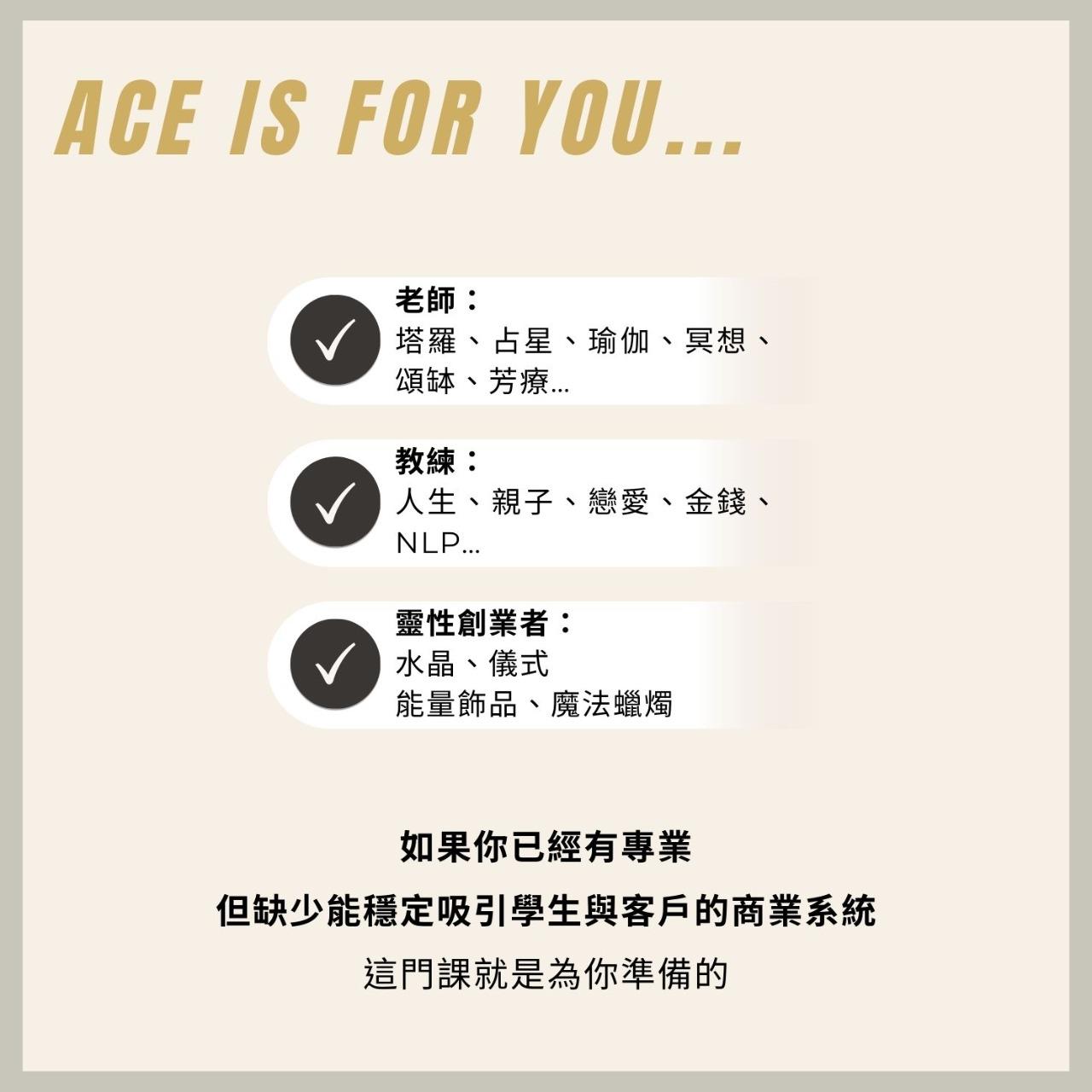 ACE專業變現系統:打造高價值方案