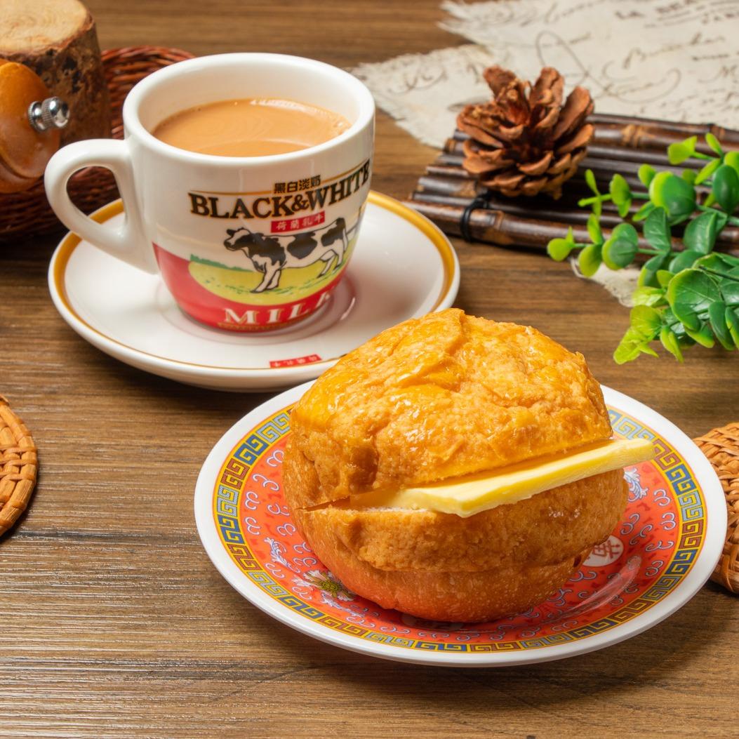 樂富冰室 港式茶餐廳 脆皮菠蘿油＋絲襪奶茶