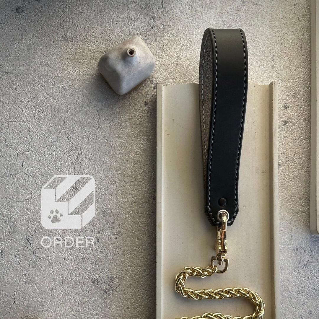 階の物ORDER皮革項圈訂製🐾 【金色】