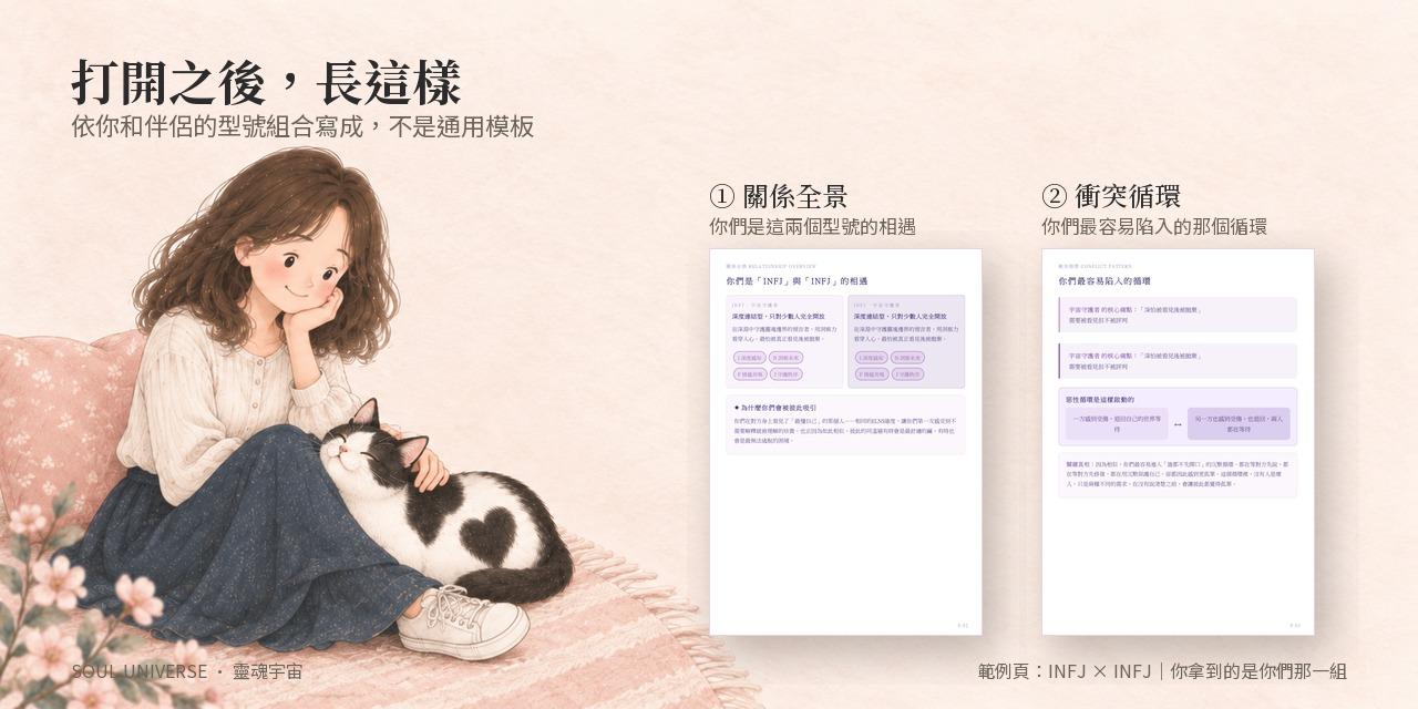 靈魂關係報告・情侶 標準版｜13 頁，看你們一追一退的循環