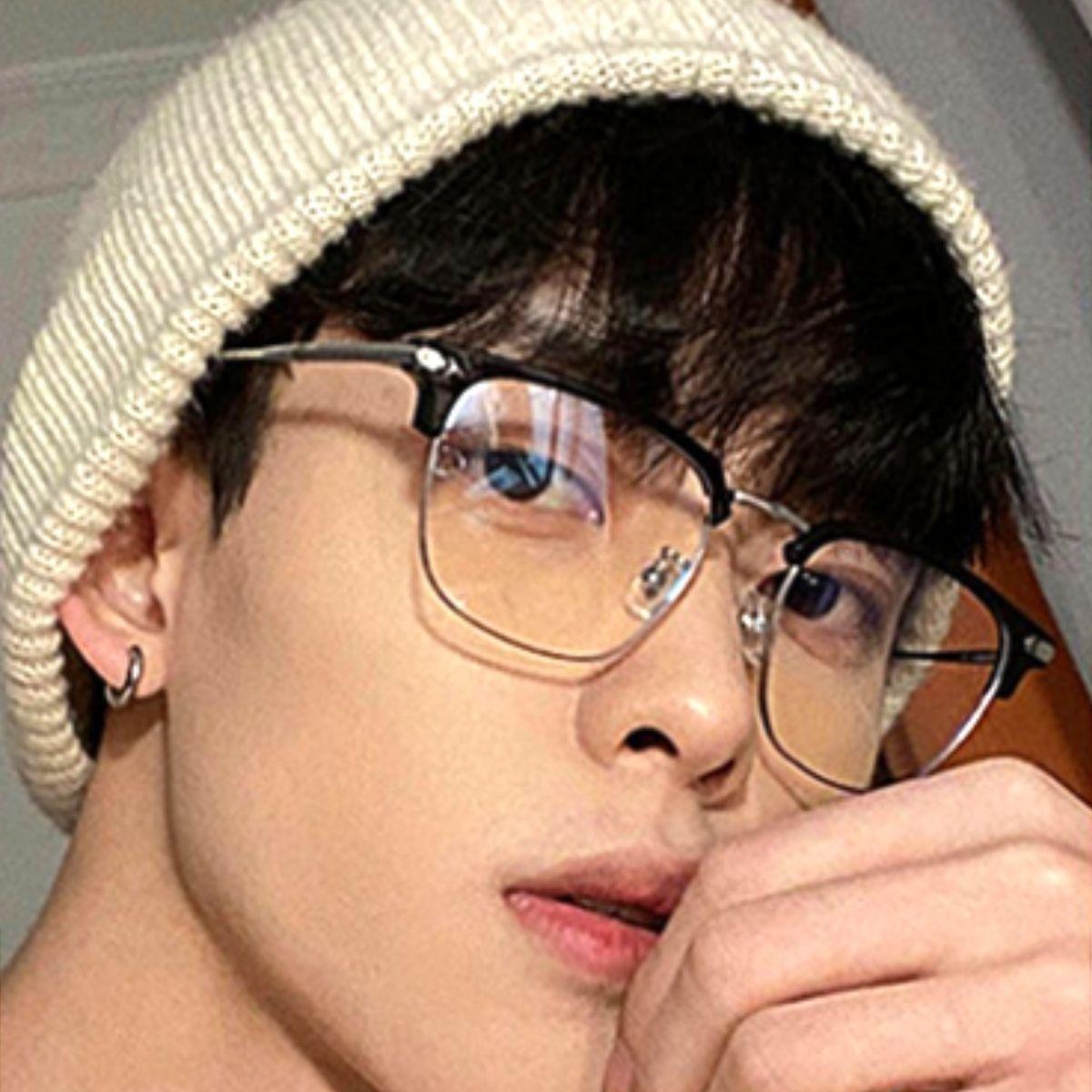 視野星鏡生活坊 經典流行眉架光學眼鏡(銀色)