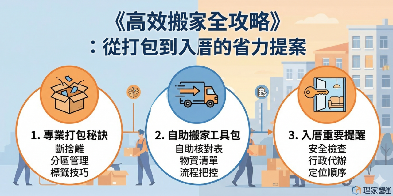 你是否正看著滿屋子的雜物發愁？想起上次搬家紙箱隨便塞，到了新家翻不到牙刷？才打包一下子，現在就體力耗盡、理智斷線，還沒住進新家就想先睡路邊？

