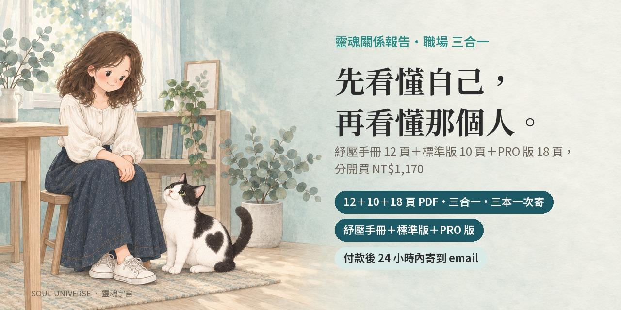 靈魂關係報告・職場 三合一｜紓壓手冊＋標準版＋PRO 版，三本一次寄
