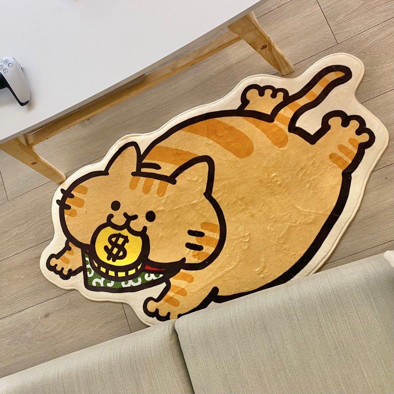 cat_life_squarefish 小橘貓咬錢來地墊 耍廢貓的日常｜地墊/地毯人氣榜 - Pinkoi