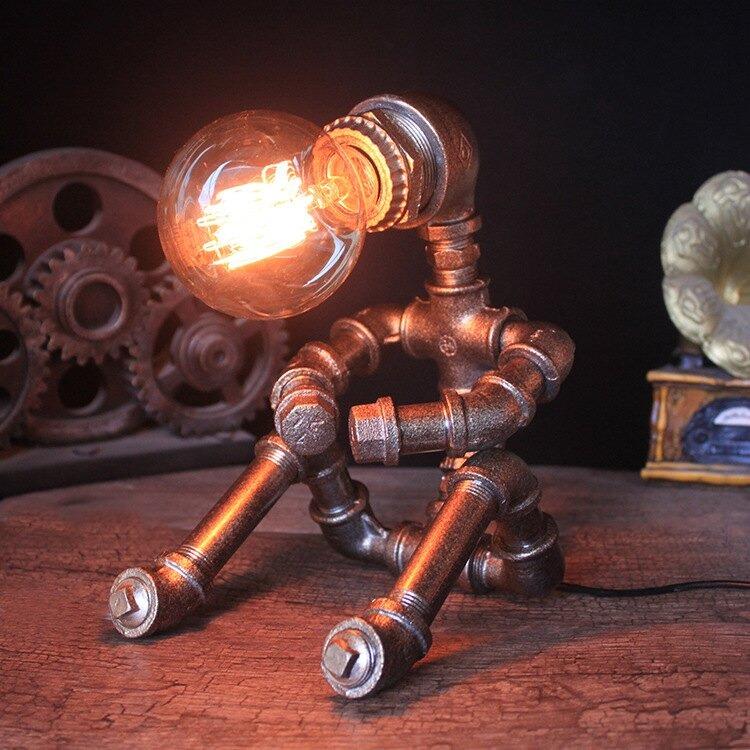 TDC帝宸企業 燈飾燈具販售 LED美式工業風- 鐵管機器人檯燈