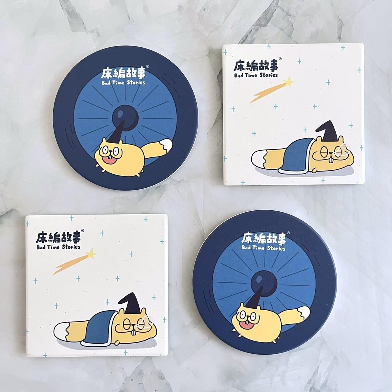 床編故事ｘ小雞汁 床編故事 x A in B Shop 聯名薯片手機支架/杯墊/口罩盒/夜燈