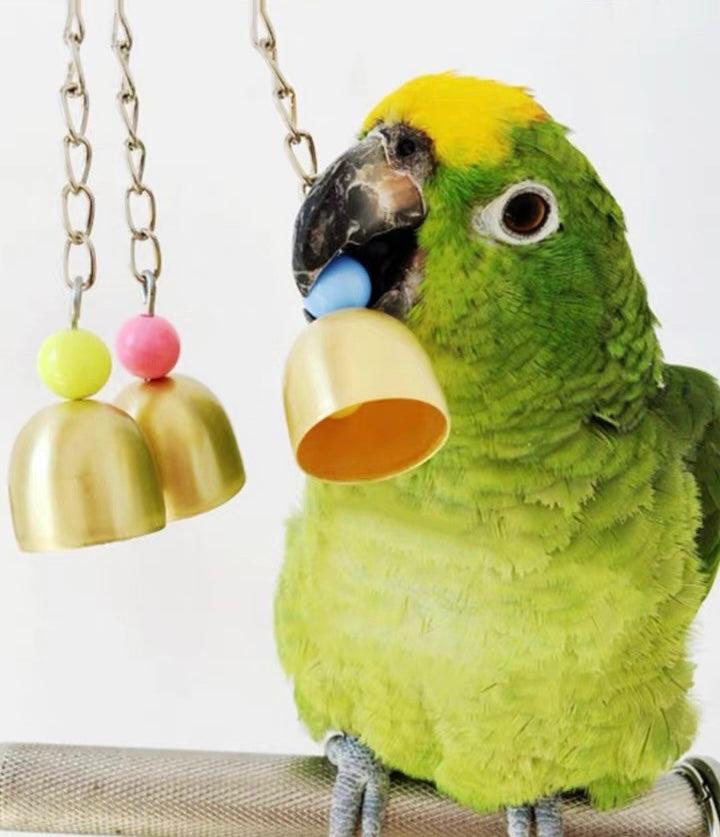 WinnieTheBirds Toy Shop 20cm Bells Hanging Natural Parrot Birdie Toy for Medium Large Size Par