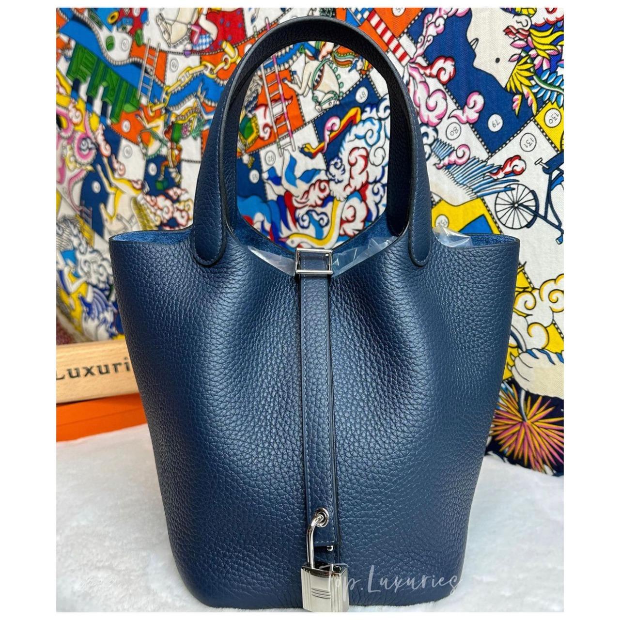 Hermès Picotin 18 普魯士藍銀扣