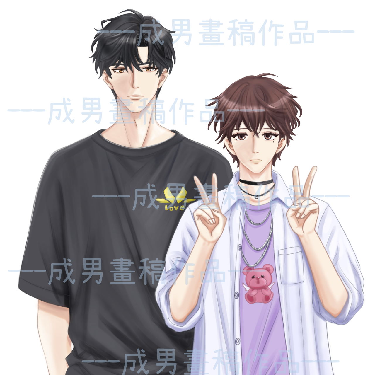 Phoenix 畫唯點睛💟 作品展示1-雙人成男