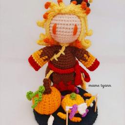 150-1 鉤織繪畫工房 毛線娃娃 鬼滅 炎柱 萬聖節 Q版