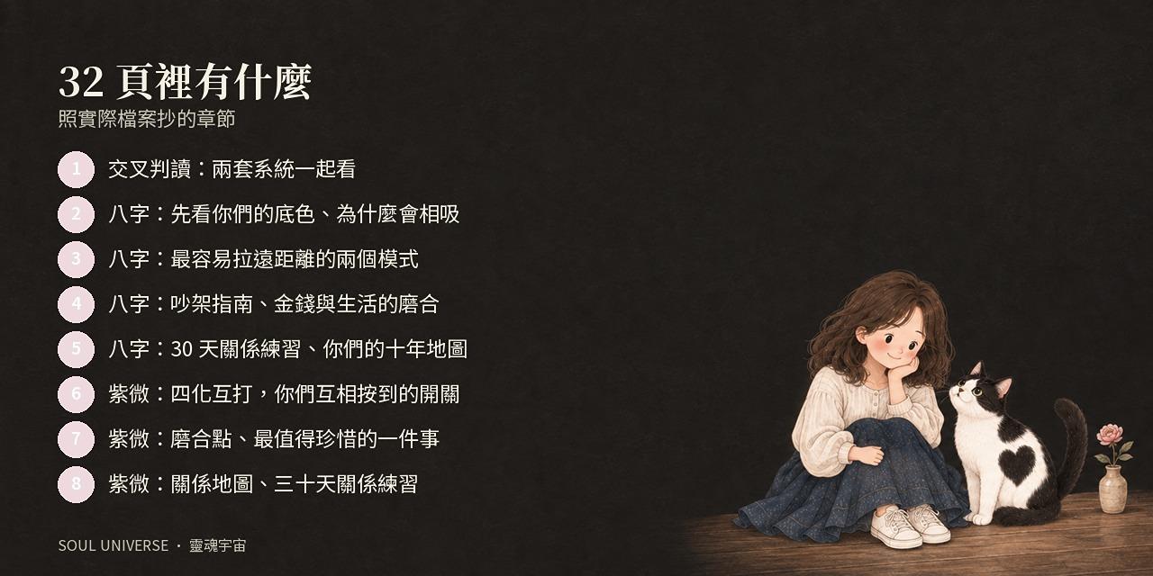 Relationship Soul Report 關係合盤報告｜兩個人的命盤一起排，看見你們相處的底色