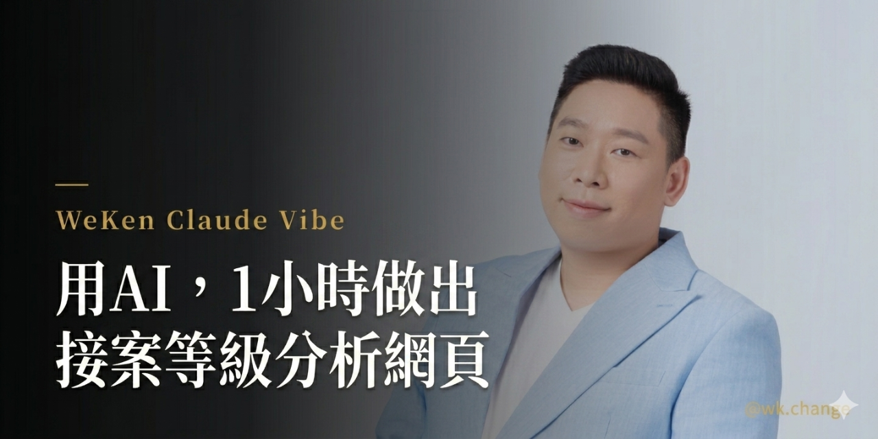 WeKen Claude Vibe | 用AI，1小時做出接案等級品牌分析網頁 (台中場)
