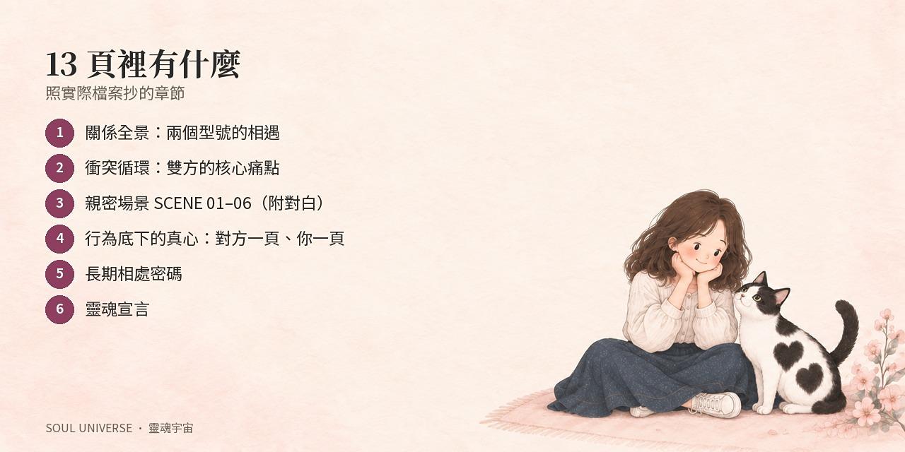 靈魂關係報告・情侶 標準版｜13 頁，看你們一追一退的循環