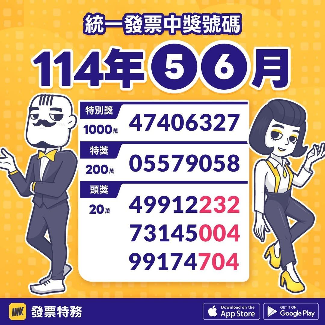 發票特務 invoiceman 統一發票開獎114年5-6月
