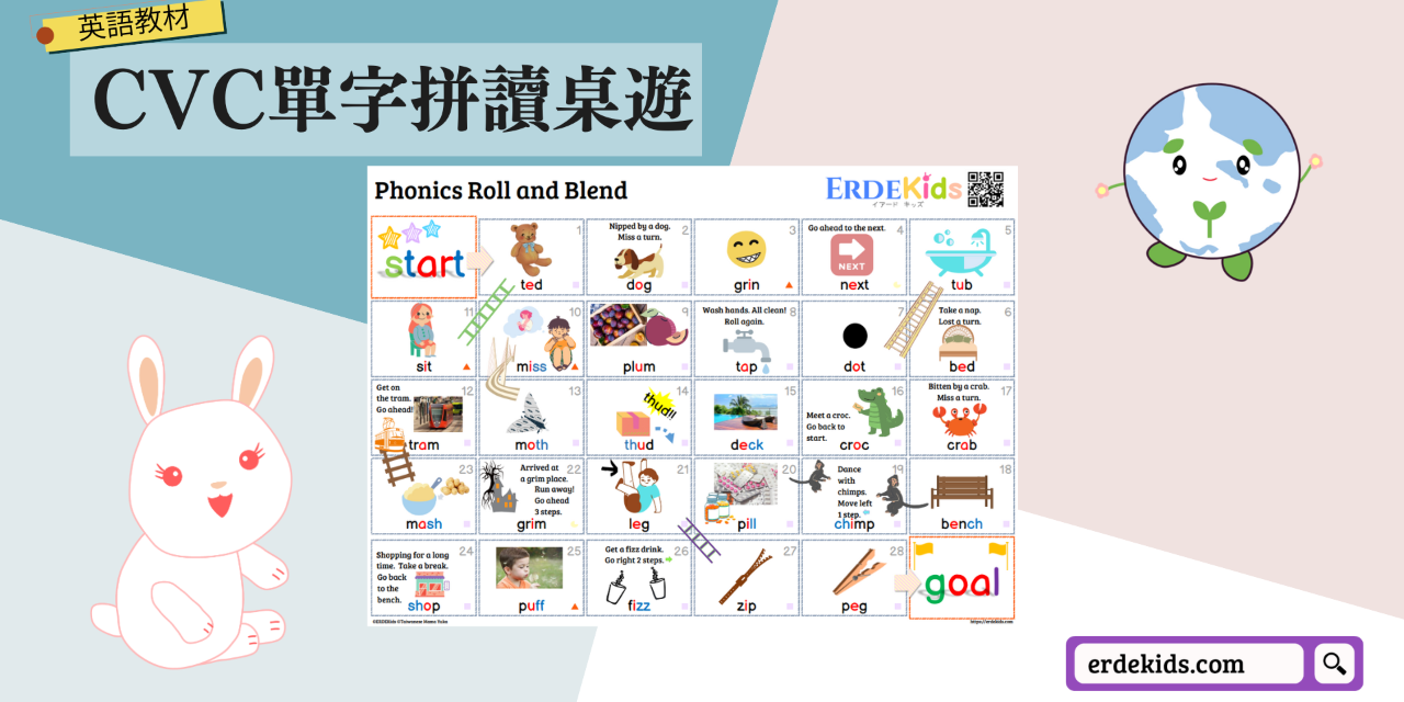 ERDEKids Official Shop 輔助教材-單賣CVC單字拼讀桌遊【NT.169】