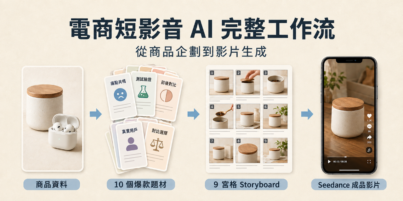 電商產品短影音Ai完整工作流
